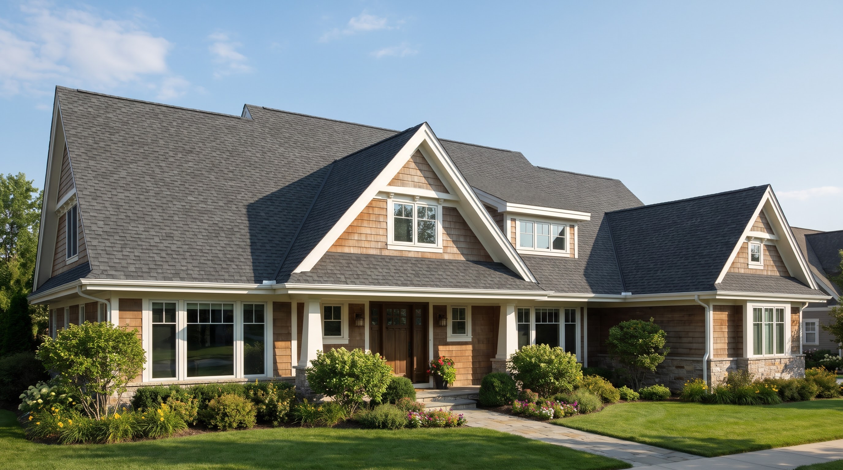 Residential roofing project on an American home